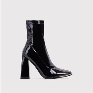 EGO Shoes patent leather block heel boots